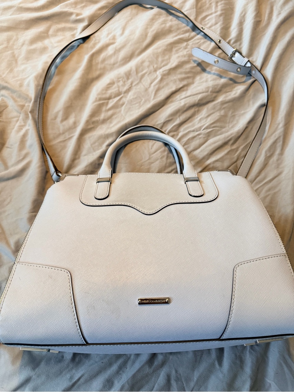 Rebecca Minkoff Light Blue Structured Top-Handle Crossbody Bag - Picture 2 of 10
